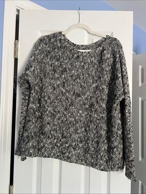 Vince Cozy Women's Marled Crewneck Sweater - Black & White